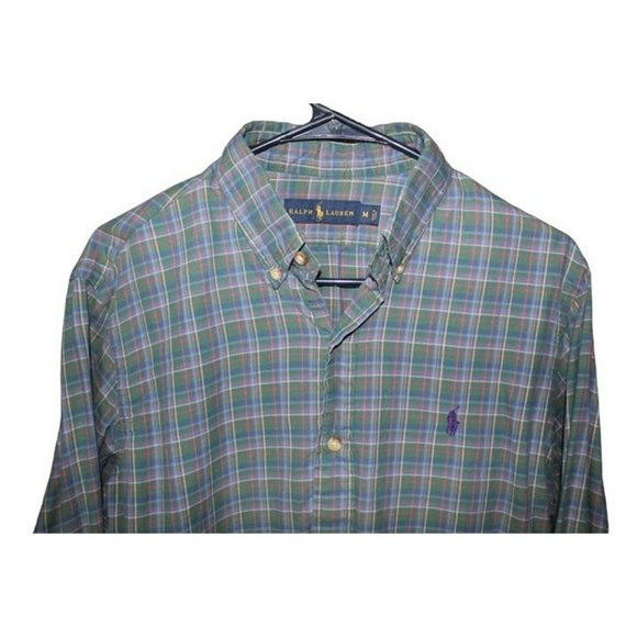 Ralph Lauren Green Red Blue Button Down / Size: M/ Rn#41381 - Picture 2 of 12